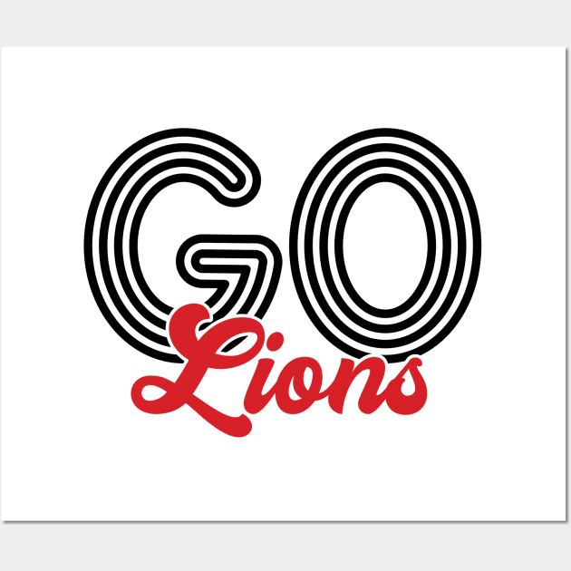 Go Lions - Softball Wall Art by Zedeldesign